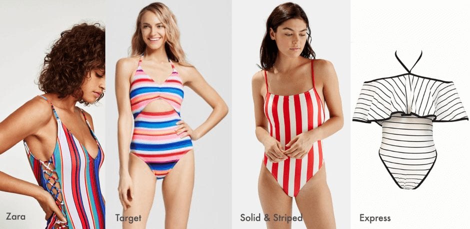 stripe one piece swimsuit
