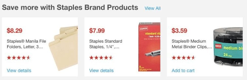 Staples brand products