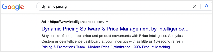 google ads showing up on search keyword