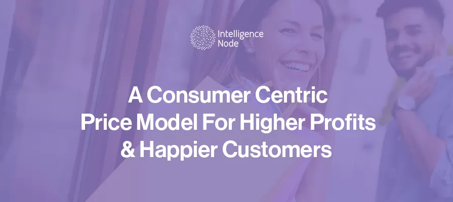 A banner with consumer centric pricing model text